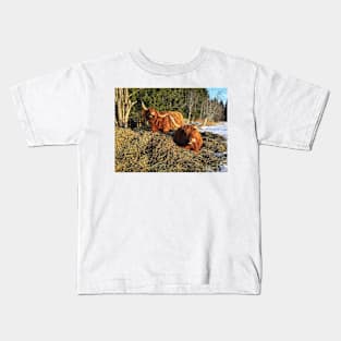 Scottish Highland Cattle Cows 2302 Kids T-Shirt